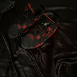 Black and Red Air Jordan Sneakers